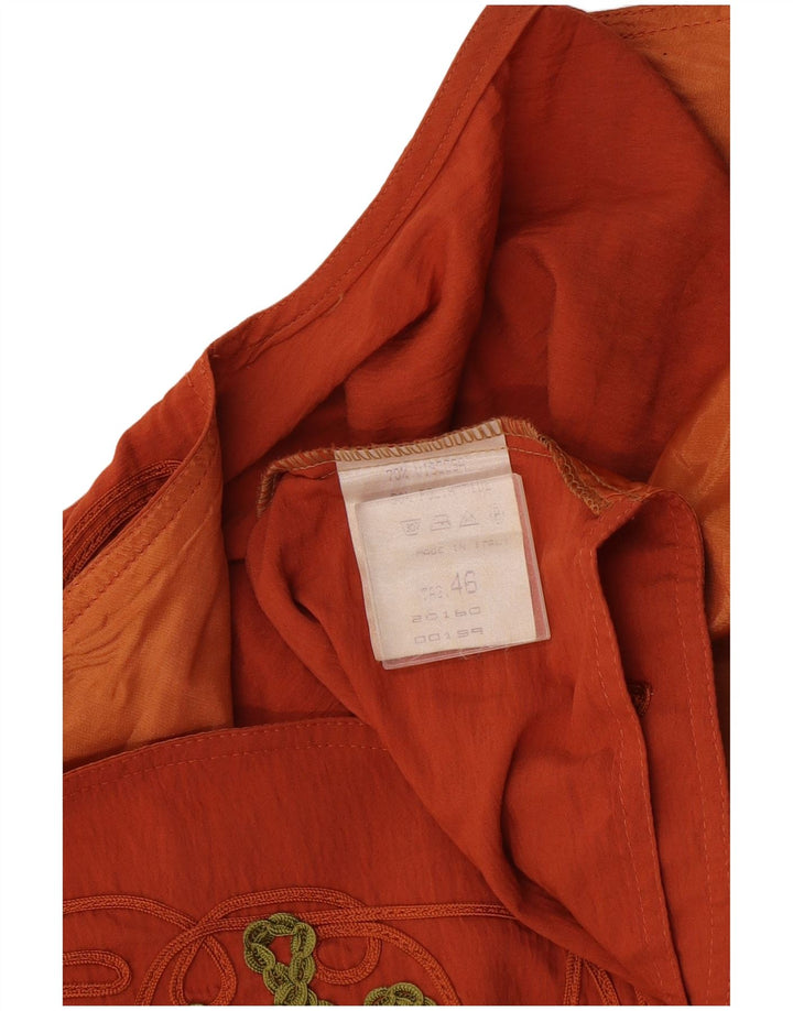 Vintage Womens Crop Waistcoat IT 46 Large Orange Viscose