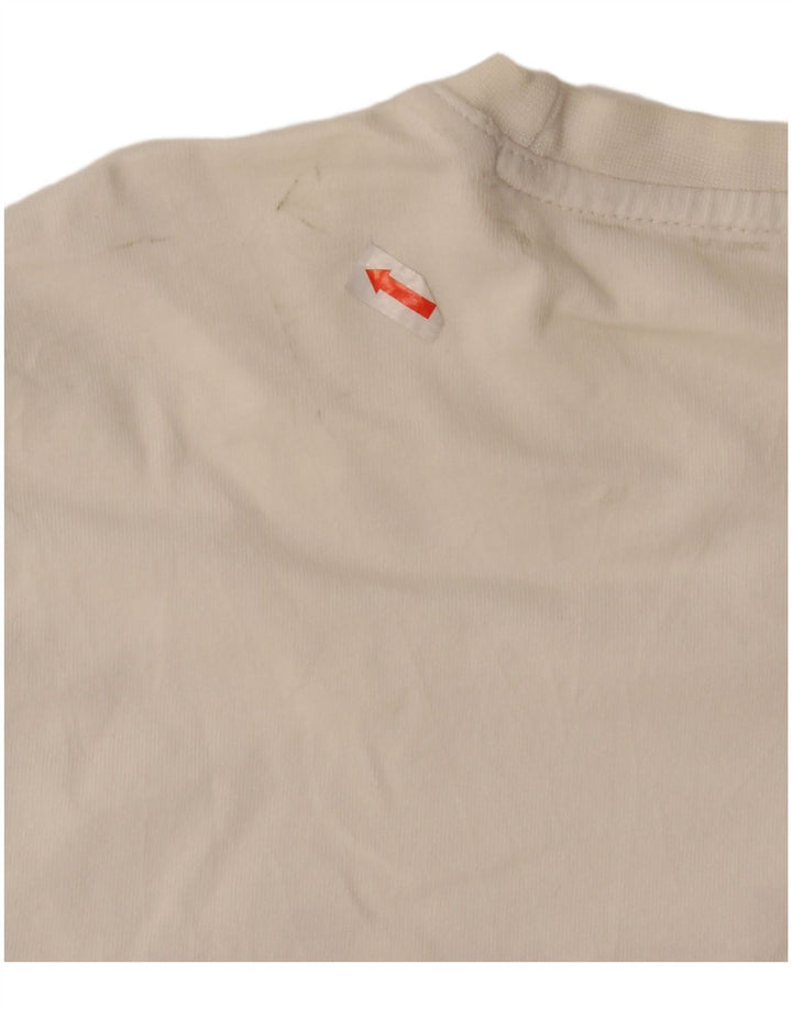 Reebok Mens Graphic T-Shirt Top Medium Off White Cotton
