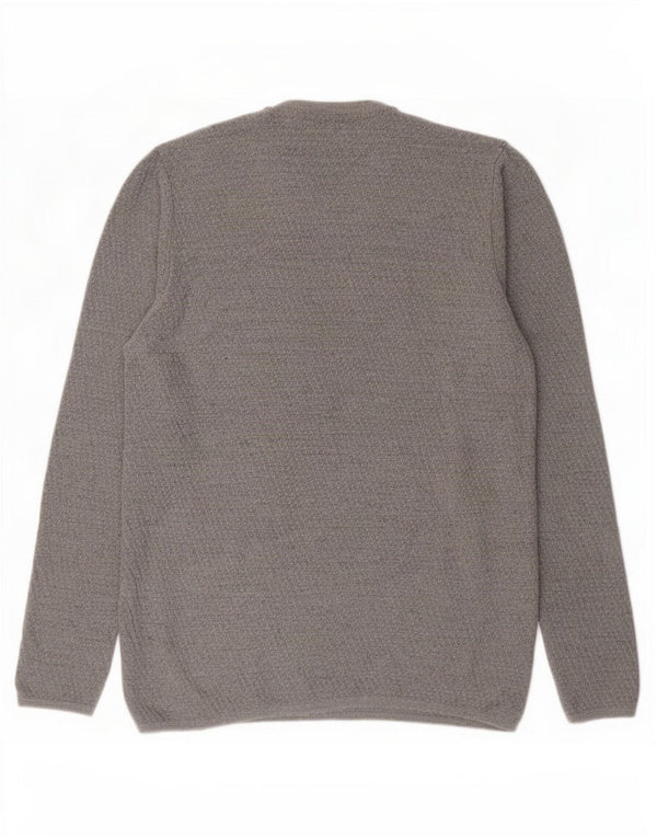Zara Mens Crew Neck Jumper Sweater Large Grey Viscose