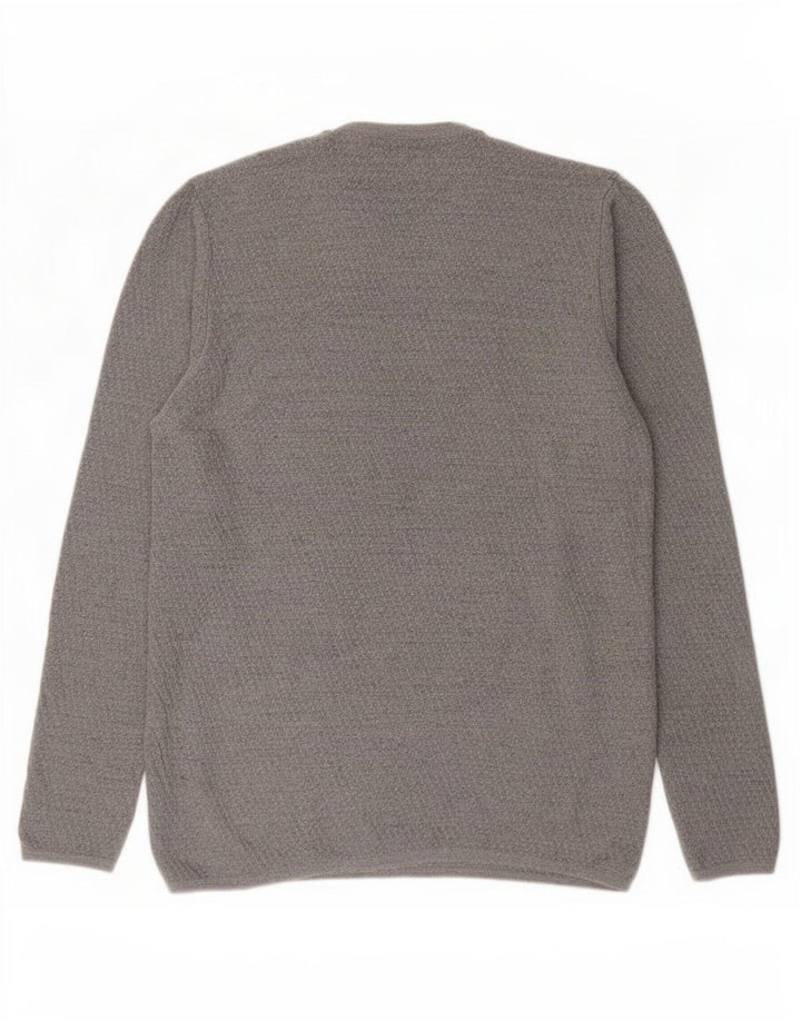 Zara Mens Crew Neck Jumper Sweater Large Grey Viscose