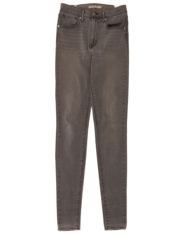 Levi's Womens Mile High Super Skinny Jeans W27 L34 Grey Cotton