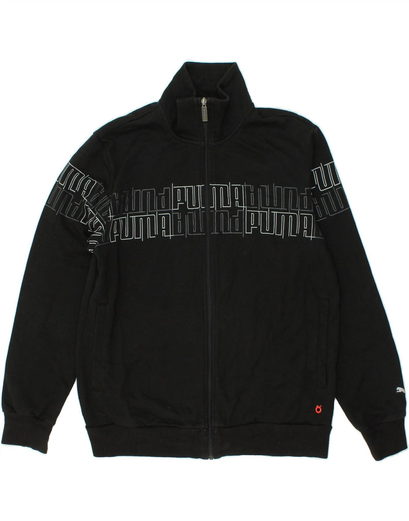 PUMA Mens Graphic Tracksuit Top Jacket Medium Black Vintage Puma and Second-Hand Puma from Messina Hembry 