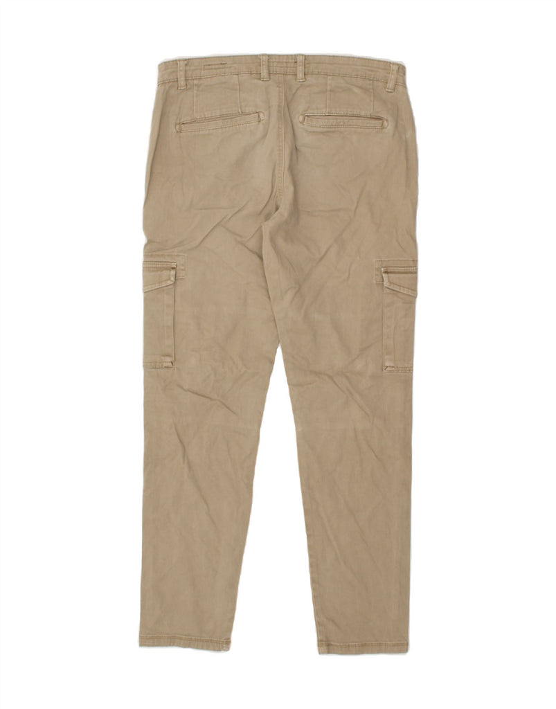 CLAYTON Mens Slim Cargo Trousers IT 48 Medium W34 L30 Beige Cotton | Vintage Clayton | Thrift | Second-Hand Clayton | Used Clothing | Messina Hembry 