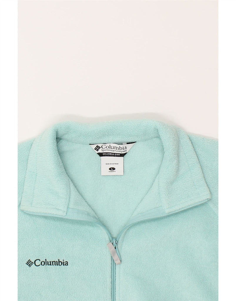 COLUMBIA Womens Fleece Jacket UK 16 Large Turquoise Polyester Vintage Columbia and Second-Hand Columbia from Messina Hembry 