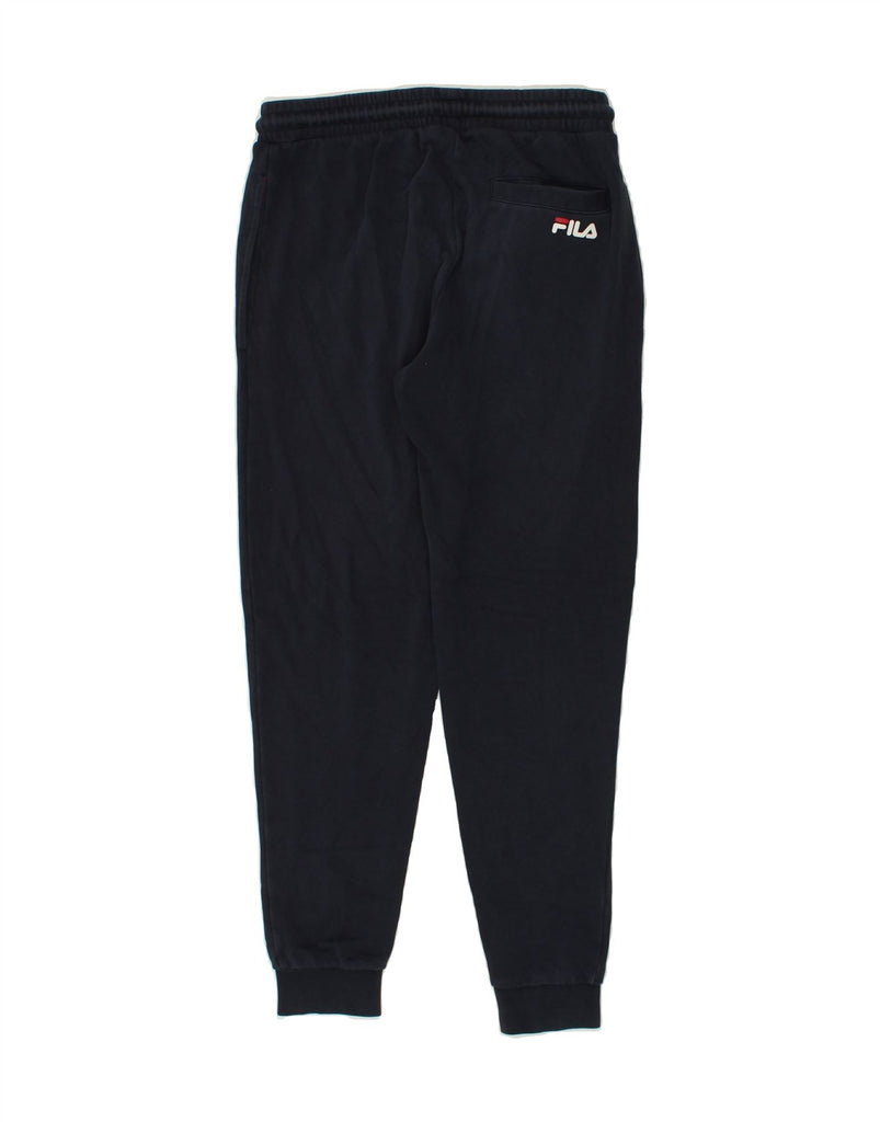 FILA Mens Graphic Tracksuit Trousers Joggers XS Navy Blue | Vintage Fila | Thrift | Second-Hand Fila | Used Clothing | Messina Hembry 