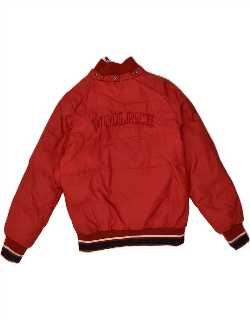 WOOLRICH Boys Graphic Bomber Padded Jacket 9-10 Years Red Polyester | Vintage Woolrich | Thrift | Second-Hand Woolrich | Used Clothing | Messina Hembry 