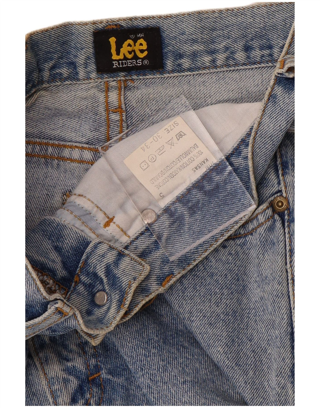 LEE Mens Riders Tapered Jeans W30 L34 Blue Cotton