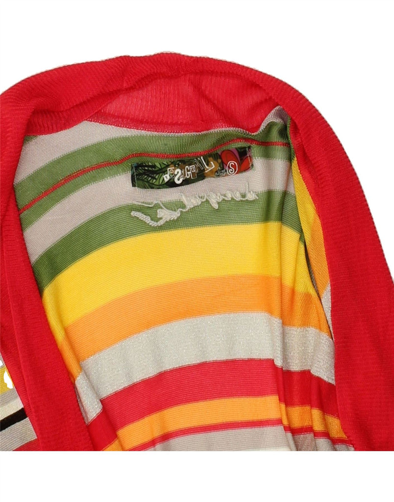 DESIGUAL Womens V-Neck Jumper Sweater UK 10 Small Multicoloured Striped | Vintage Desigual | Thrift | Second-Hand Desigual | Used Clothing | Messina Hembry 