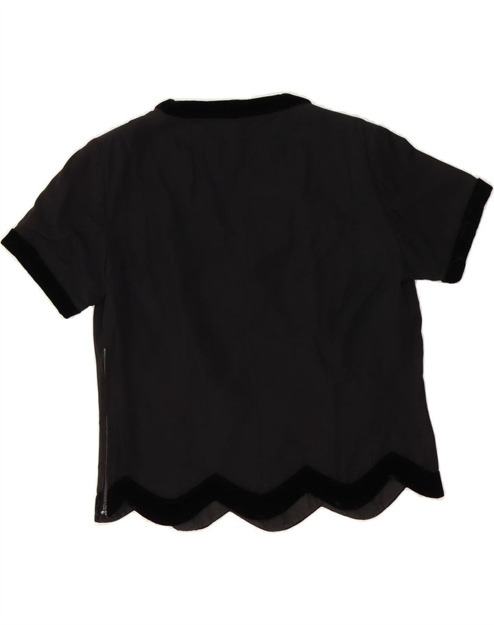 VINTAGE Womens Short Sleeve Blouse Top UK 16 Large Black Vintage Vintage and Second-Hand Vintage from Messina Hembry 