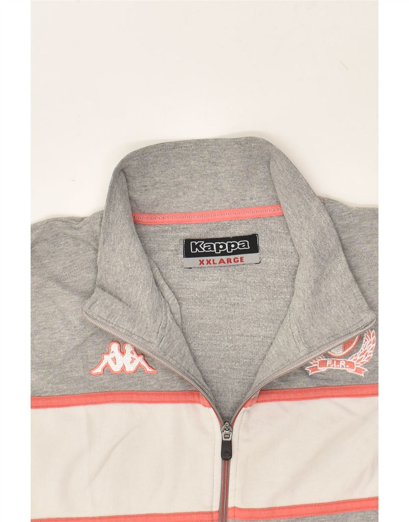 KAPPA Womens Tracksuit Top Jacket UK 20 2XL Grey Colourblock Cotton | Vintage Kappa | Thrift | Second-Hand Kappa | Used Clothing | Messina Hembry 