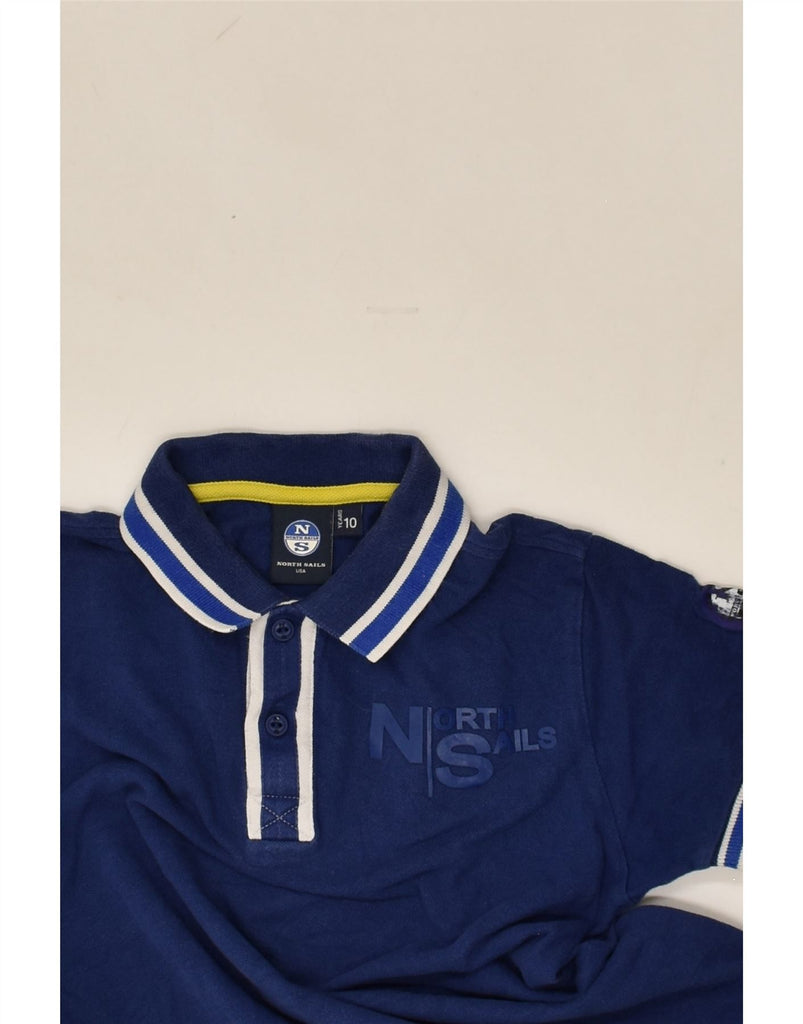 NORTH SAILS Boys Graphic Polo Shirt 9-10 Years Navy Blue Cotton | Vintage North Sails | Thrift | Second-Hand North Sails | Used Clothing | Messina Hembry 