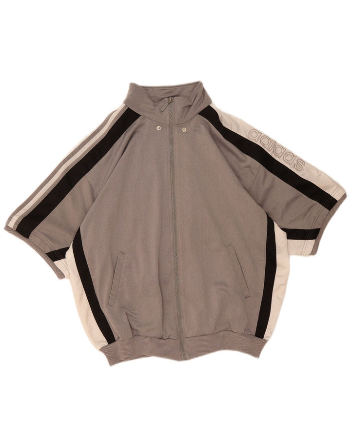Adidas Mens Graphic Tracksuit Top Jacket UK 40/42 Medium Grey Colourblock