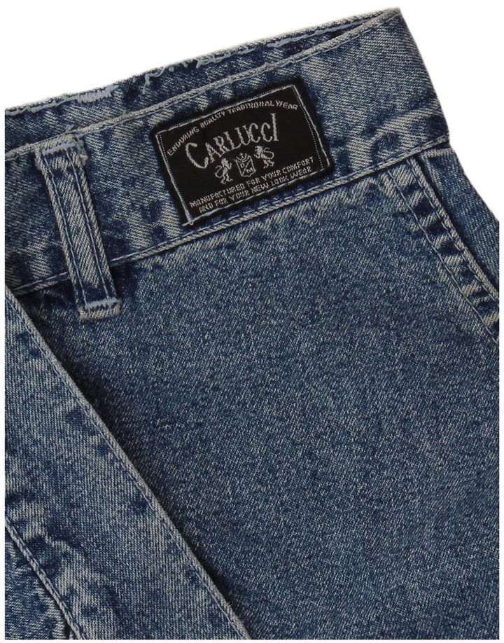 CARLUCCI Womens Denim Skirt W34 Large Blue Paisley