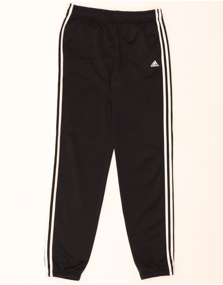 ADIDAS Boys Tracksuit Trousers Joggers 15-16 Years  Black Polyester