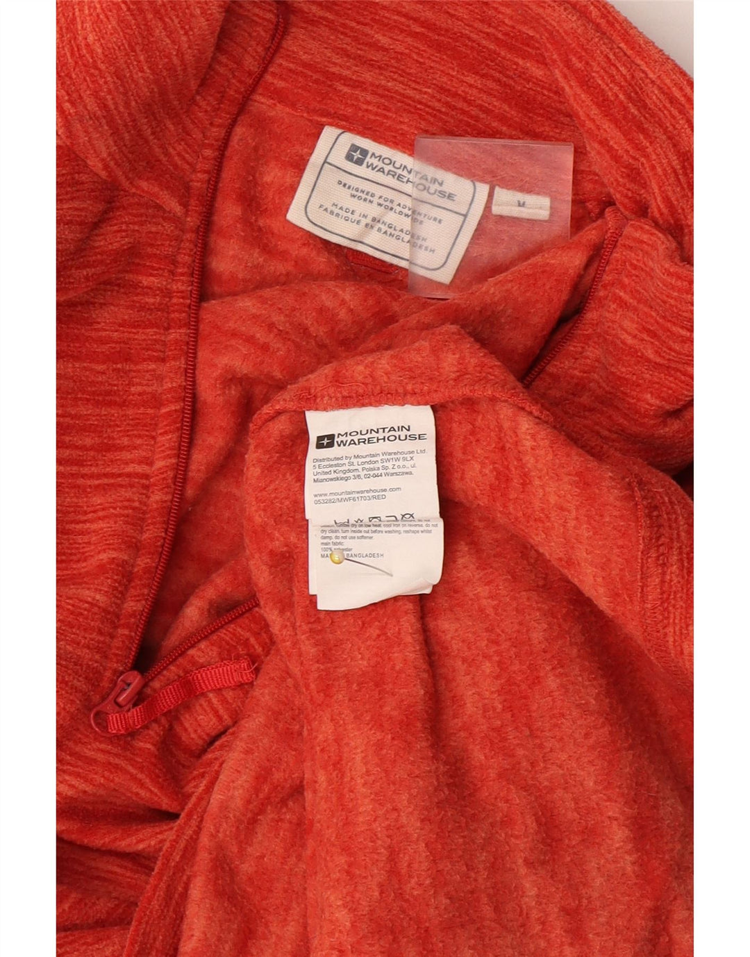 Mountain Warehouse Mens Zip Neck Fleece Jumper Medium Orange Flecked