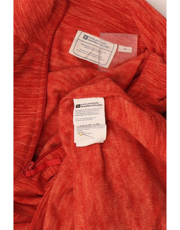 Mountain Warehouse Mens Zip Neck Fleece Jumper Medium Orange Flecked