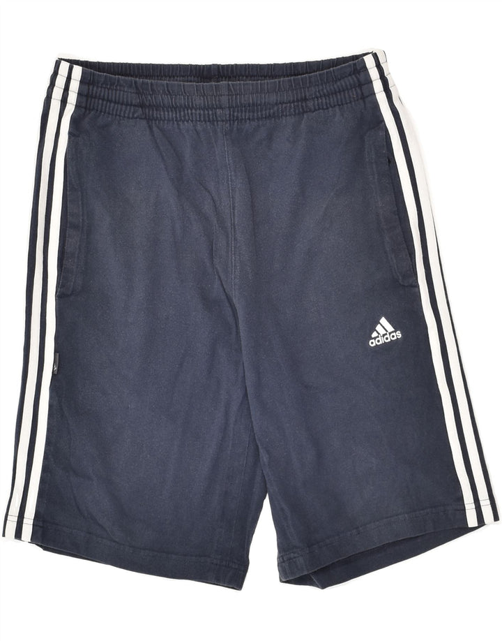ADIDAS Mens Sport Shorts Small Navy Blue Cotton Vintage Adidas and Second-Hand Adidas from Messina Hembry 