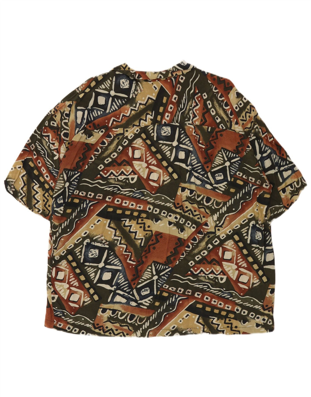 Pull & Bear Mens Hawaiian Short Sleeve Shirt XL Multicoloured Geometric