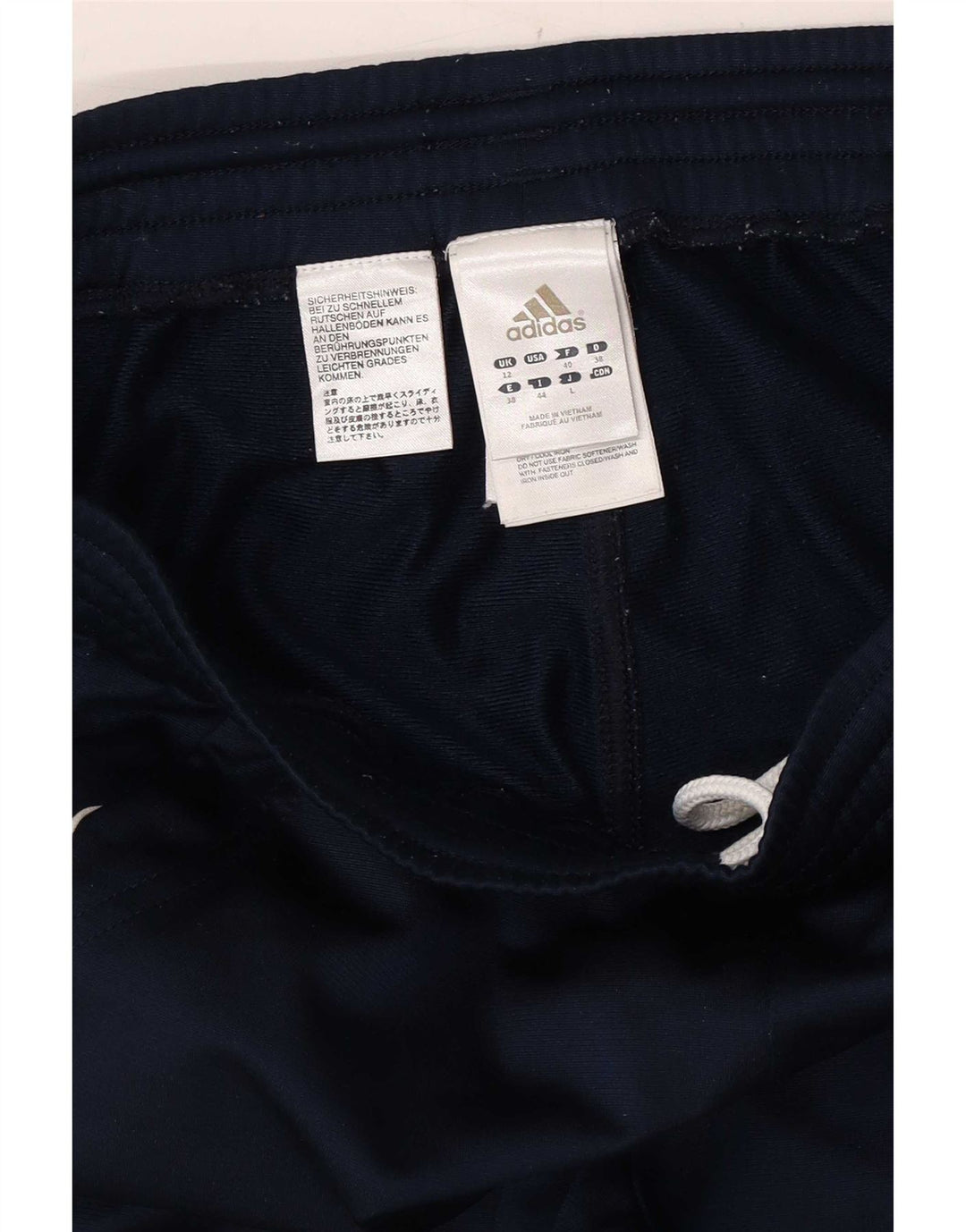 Adidas Womens Tracksuit Trousers Joggers UK 12 Medium Navy Blue Polyester
