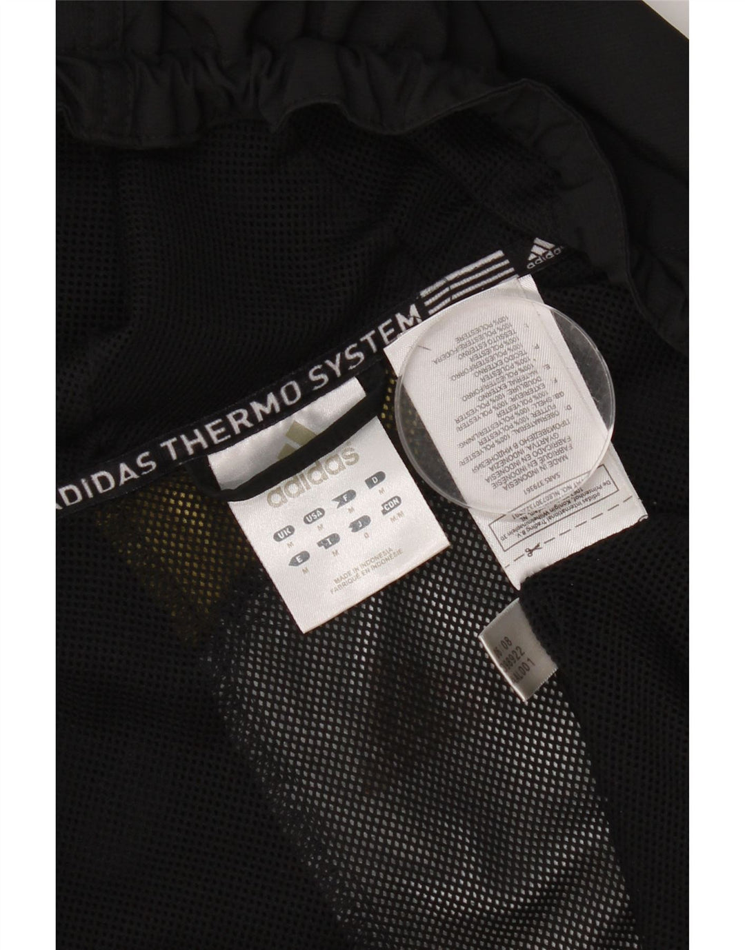Adidas Mens Hooded Tracksuit Top Jacket Medium Black Colourblock Polyester