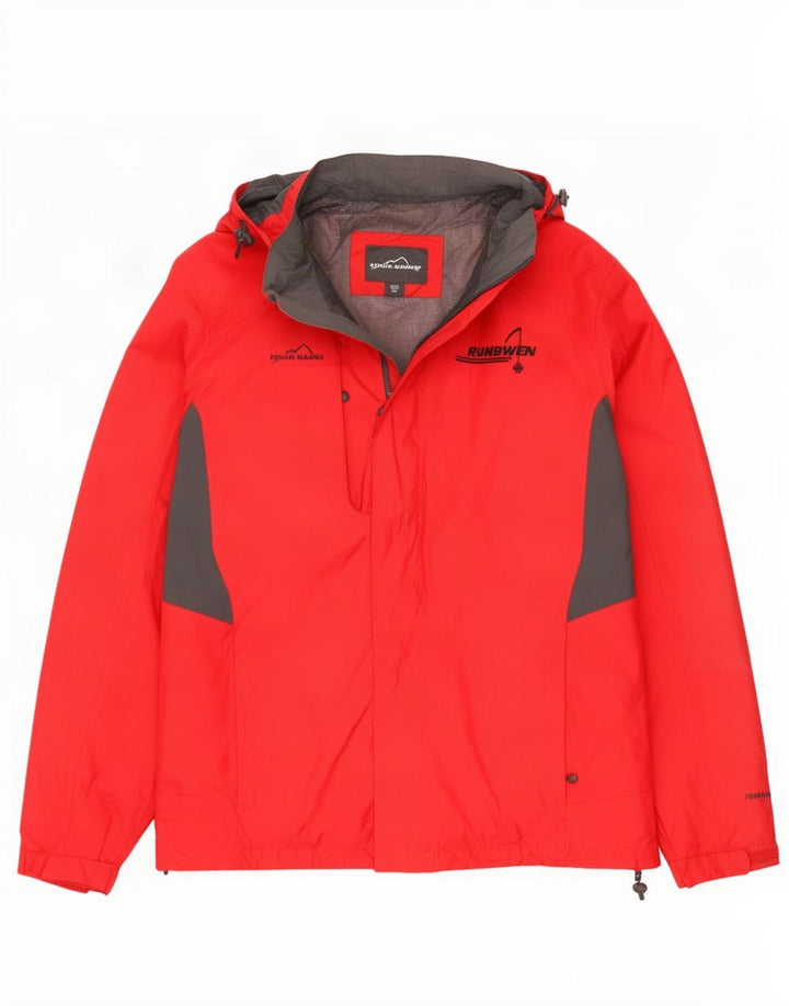 Eddie Bauer Mens Windbreaker Jacket 2XL Red Colourblock Polyester