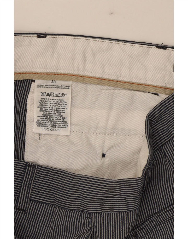 DOCKERS Mens Chino Shorts W33 Medium Navy Blue Pinstripe Cotton Vintage Dockers and Second-Hand Dockers from Messina Hembry 