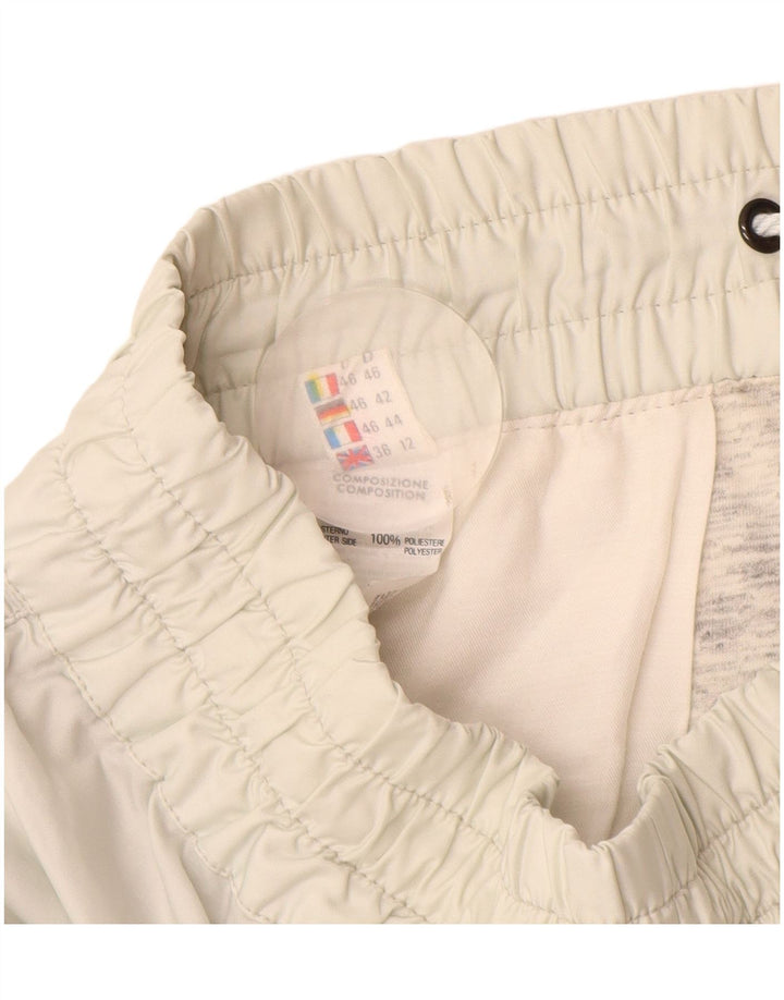 Vintage Womens Windbreaker Trousers UK 12 Medium Off White Polyester