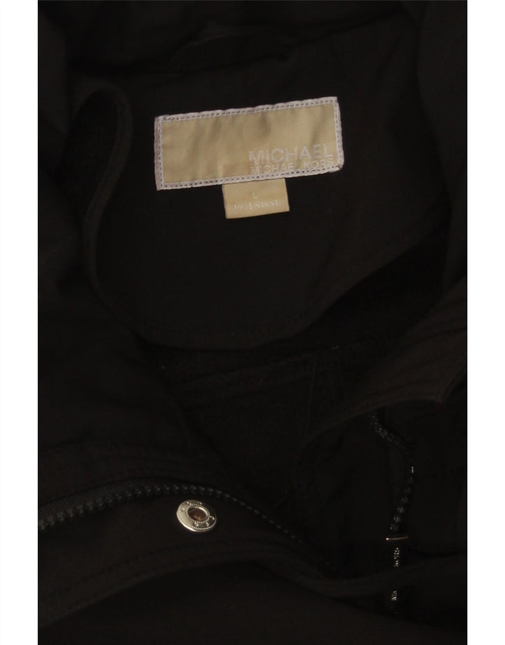 Michael Kors Womens Overcoat UK 14 Large Black Polyester
