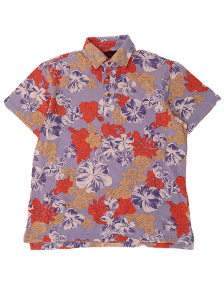 Etro Mens Polo Shirt Medium Purple Floral