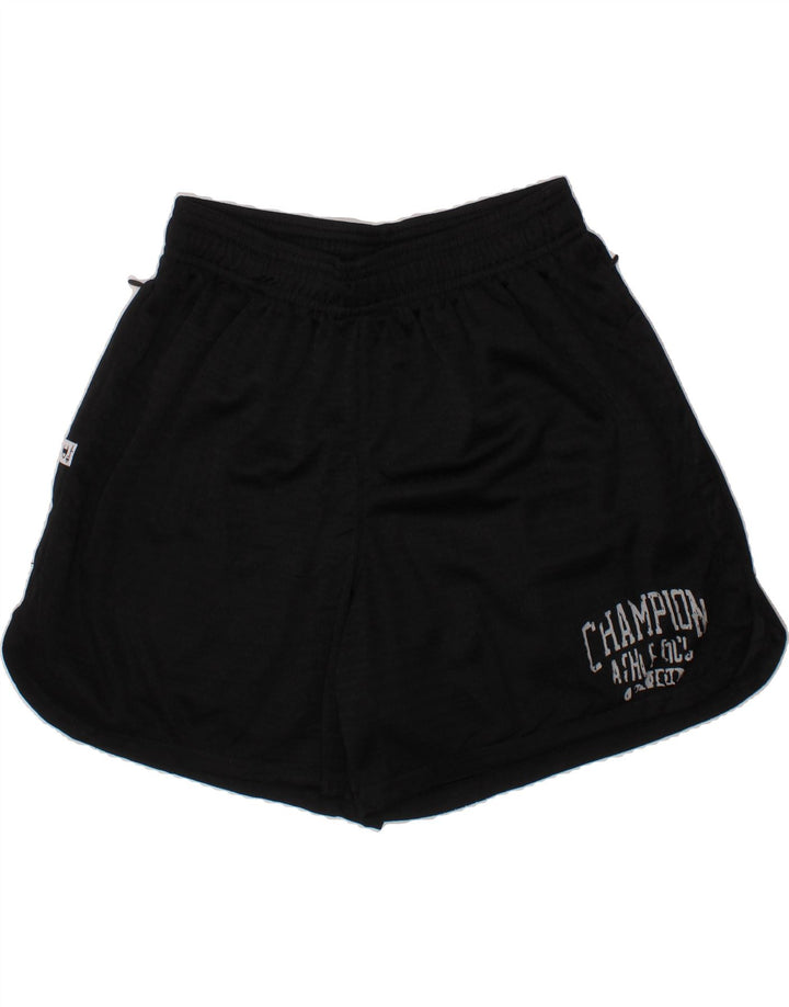 CHAMPION Womens Graphic Sport Shorts UK 8 Small  Black Polyester Vintage Champion and Second-Hand Champion from Messina Hembry 
