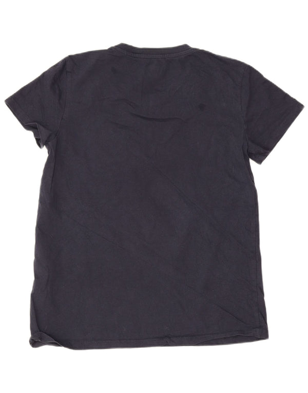Levi's Womens Graphic T-Shirt Top UK 10 Small Navy Blue Floral Cotton