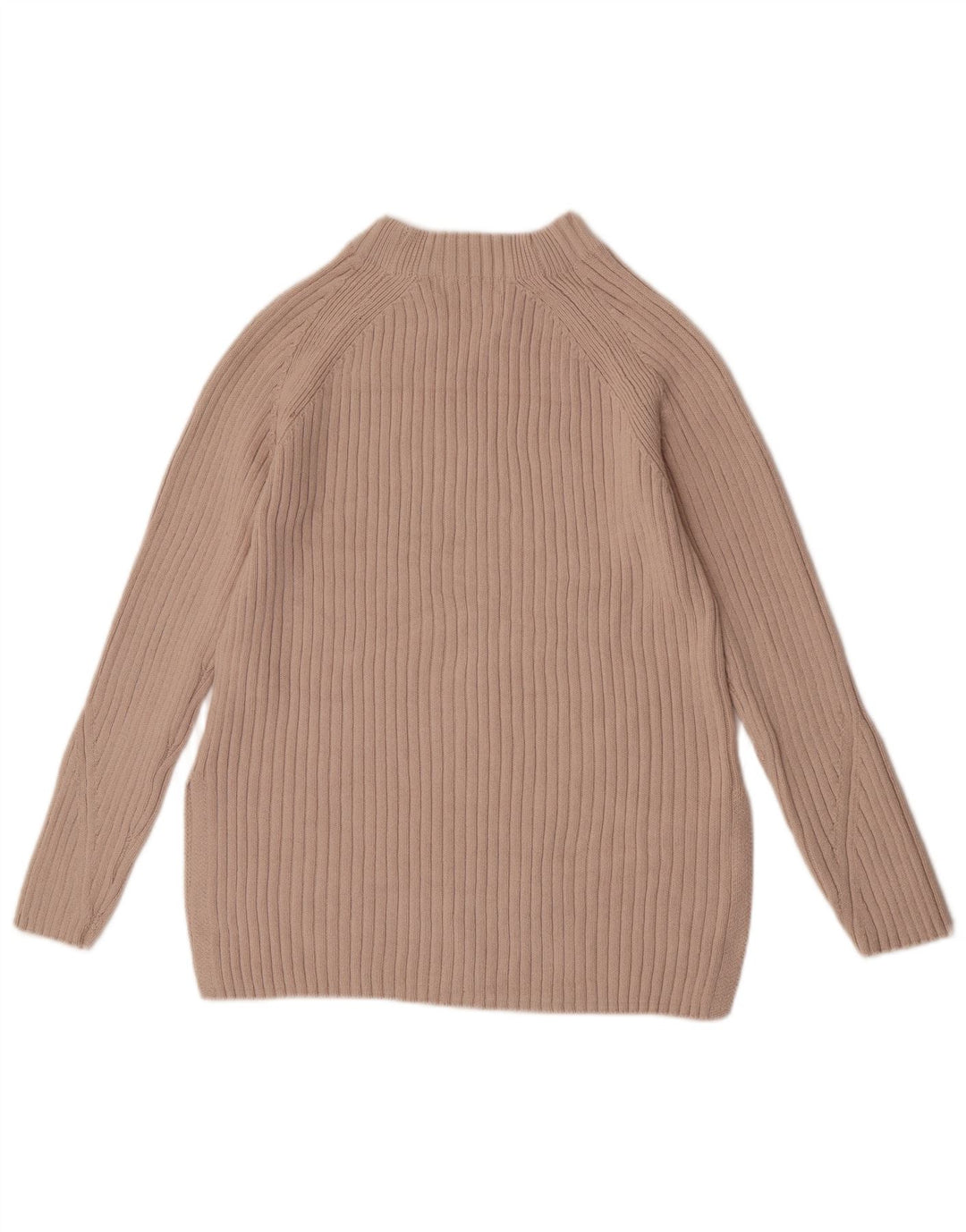 Marks & Spencer Womens Turtle Neck Jumper Sweater XS Beige Cotton