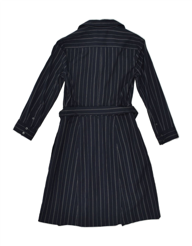 BANANA REPUBLIC Womens Long Sleeve Polo Dress US 0 XS Navy Blue Pinstripe | Vintage Banana Republic | Thrift | Second-Hand Banana Republic | Used Clothing | Messina Hembry 