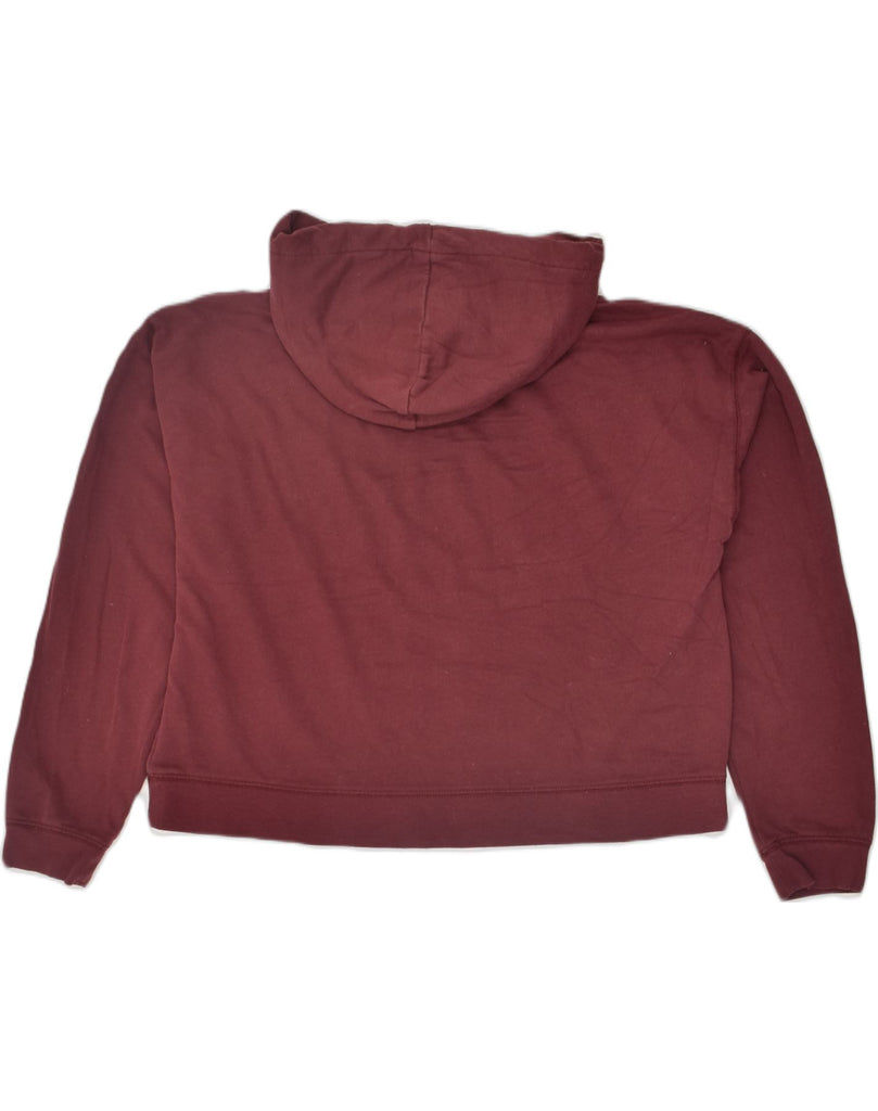 JACK WILLS Womens Graphic Oversized Hoodie Jumper UK 16 Large Burgundy | Vintage Jack Wills | Thrift | Second-Hand Jack Wills | Used Clothing | Messina Hembry 