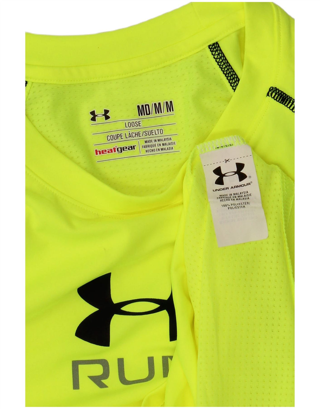 UNDER ARMOUR Mens Heat Gear Graphic T-Shirt Top Medium Green Polyester