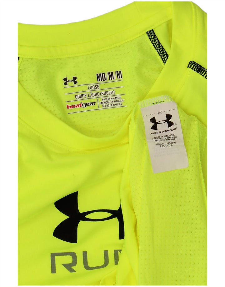 UNDER ARMOUR Mens Heat Gear Graphic T-Shirt Top Medium Green Polyester