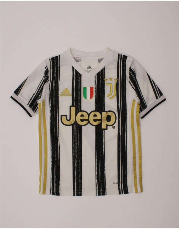 Adidas Boys Juventus Graphic T-Shirt Top 7-8 Years White Striped