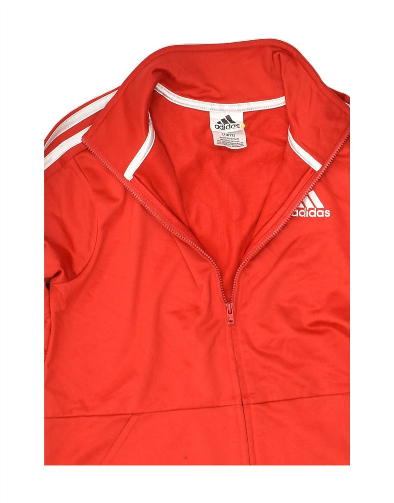 ADIDAS Girls Tracksuit Top Jacket 10-11 Years Medium  Red Polyester | Vintage Adidas | Thrift | Second-Hand Adidas | Used Clothing | Messina Hembry 