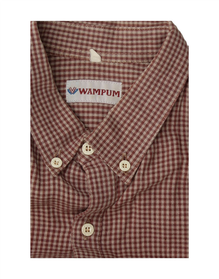 WAMPUM Mens Shirt Medium Brown Gingham Vintage Wampum and Second-Hand Wampum from Messina Hembry 