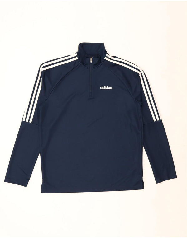 Adidas Mens Aeroready Zip Neck Pullover Tracksuit Top Large Navy Blue