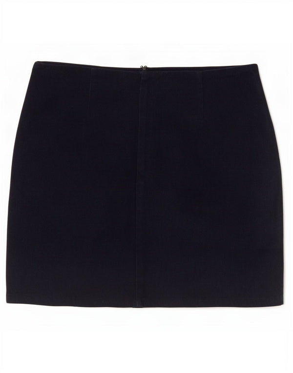 Topshop Womens Mini Denim Skirt UK 10 Small W28 Navy Blue Cotton