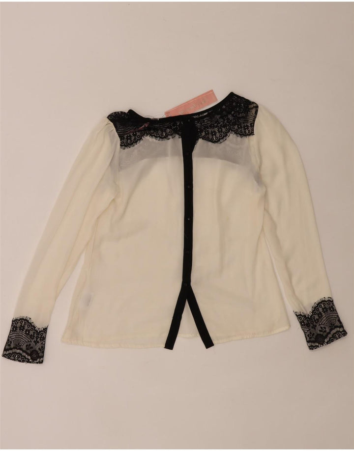 Lipsy Womens Shirt Blouse UK 12 Medium White Floral Polyester