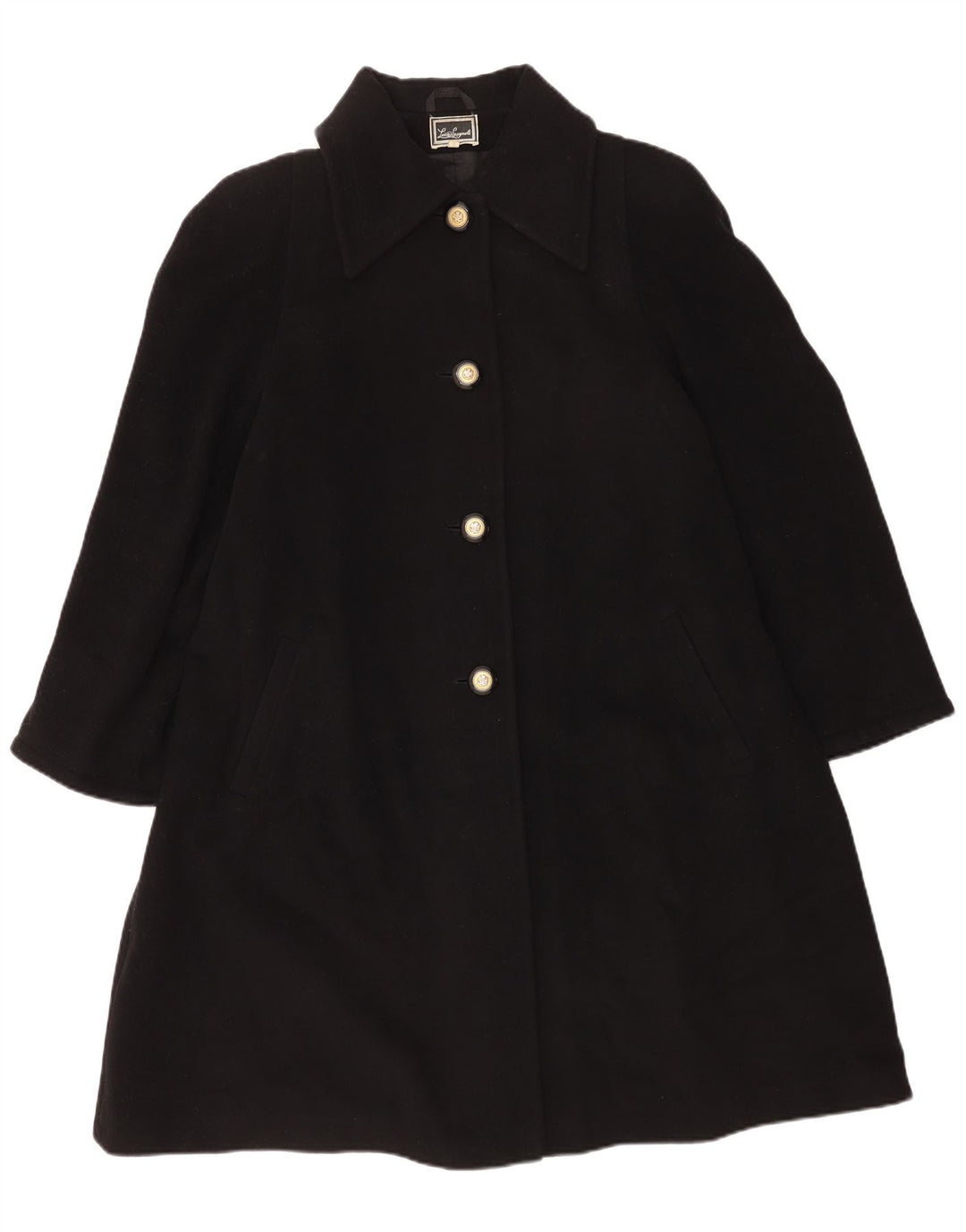 Luisa Spagnoli Womens Overcoat UK 14 Medium Black Virgin Wool