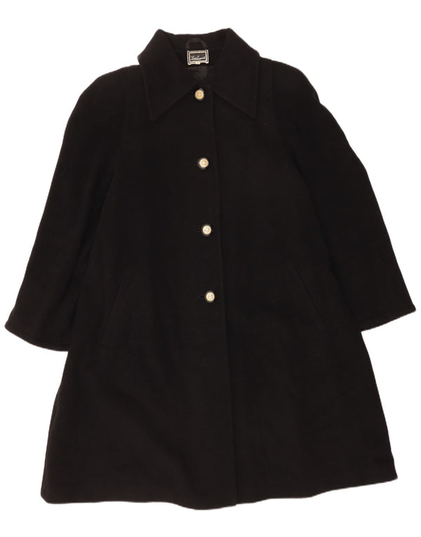 Luisa Spagnoli Womens Overcoat UK 14 Medium Black Virgin Wool