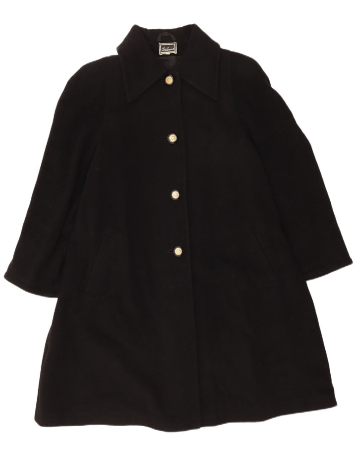 Luisa Spagnoli Womens Overcoat UK 14 Medium Black Virgin Wool