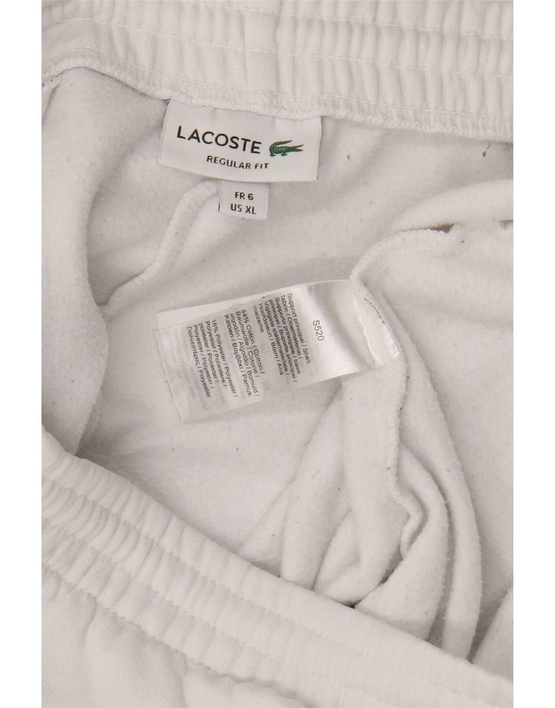 Lacoste Mens Regular Fit Sport Shorts Size 6 XL White Cotton