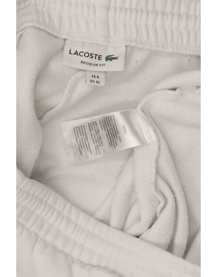 Lacoste Mens Regular Fit Sport Shorts Size 6 XL White Cotton