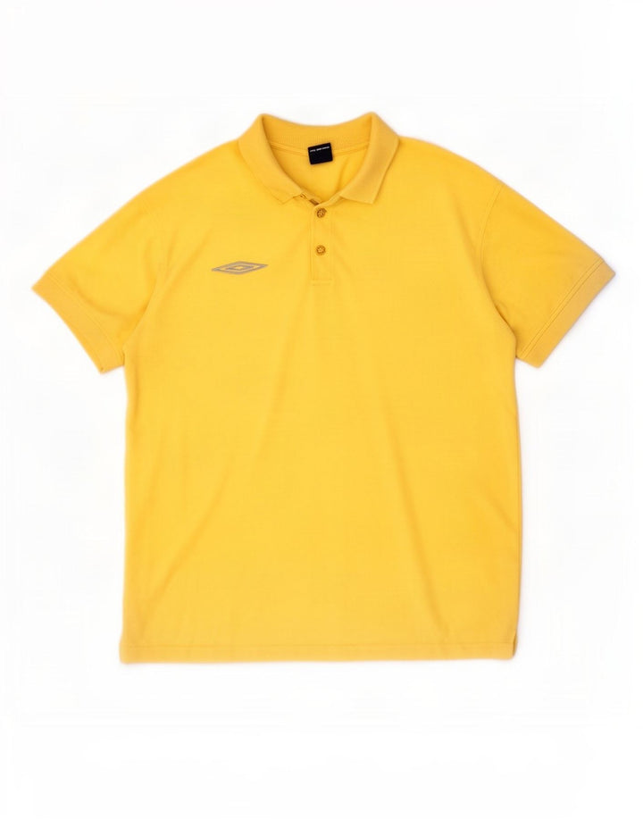 Under Armour Mens Polo Shirt Large Yellow Cotton