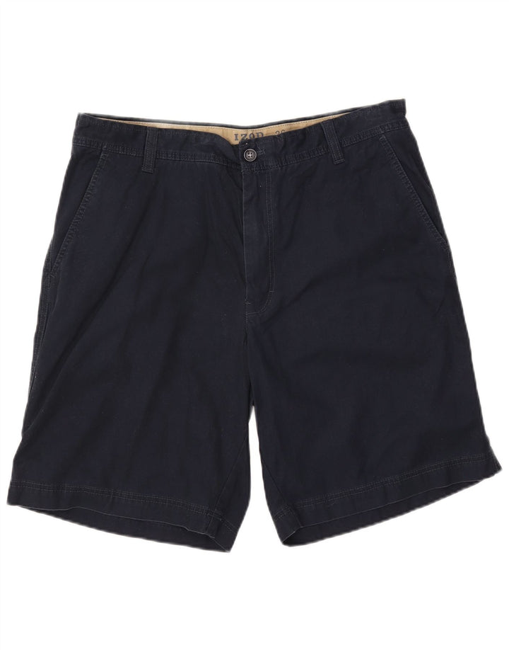IZOD Mens Salt Water Chino Shorts W36 Large Navy Blue Cotton