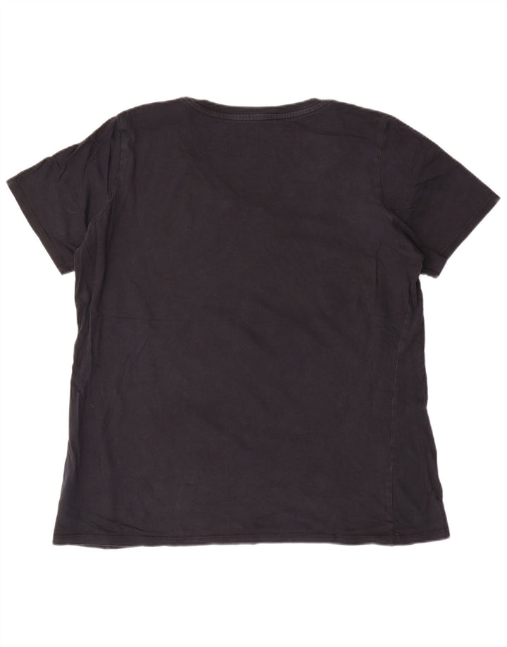 Nike Womens Athletic Cut T-Shirt Top UK 18 XL Black Cotton